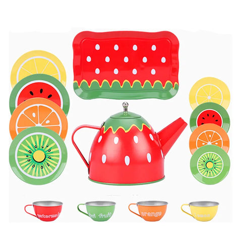 14 Piece Children's Tea Set - Pretend Play Toy for Toddlers and Kids' Kitchen & Afternoon Tea, Early Education Play Set for Imaginative Learning