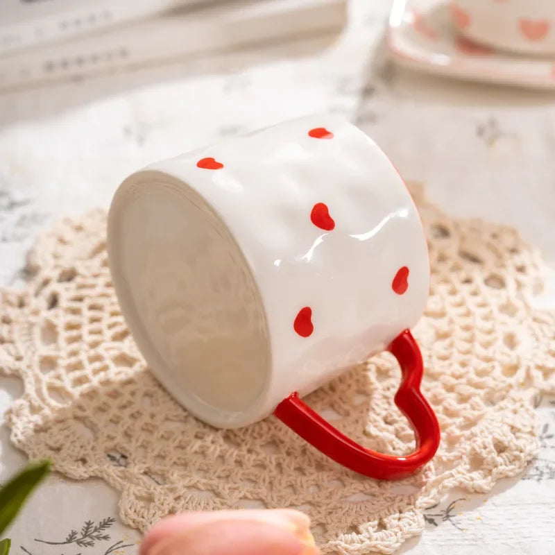 Red and white heart mug – The Traveling Teapot