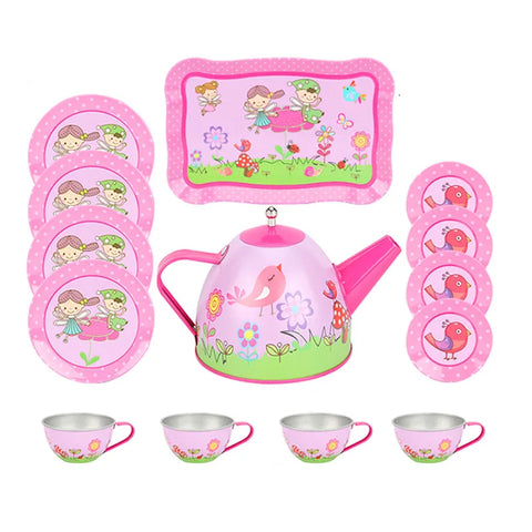 14 Piece Children's Tea Set - Pretend Play Toy for Toddlers and Kids' Kitchen & Afternoon Tea, Early Education Play Set for Imaginative Learning